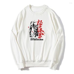 Kyokushin Hoodie'de yapılan erkek hoodies savaşan karate tarzı vintage grafik anime erkekler sonbahar kış kazak sweatshirt harajuku