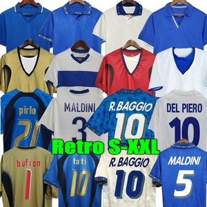 1994 Camisa de futebol retrô da Itália 1990 1996 1998 FUTEBOL EM CASA Maldini Baggio Donadoni Schillaci Totti Del Piero 1982 2000 2006 Pirlo Inzaghi buffon
