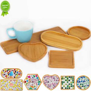 New Multi Bamboo Tray Wood Saucer Flower Pot Tray Cup Pad Coaster Plate Kitchen Decorative Plate Creative Coaster Coffee Cup Mat