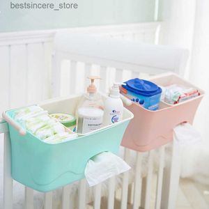 Baby Diaper Nappy Organizer Bed Hanging Storage Box Cot Organizer Nyfödd leksaksarrangör Feeding Bottle Holder Crib Bedbling Set L230522