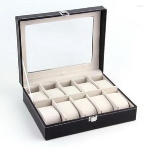 Watch Boxes & Cases 10 Grid Luxury Refinement Slots Wrist Watches Gift Box Case Jewelry Display Storage Holder Deli22