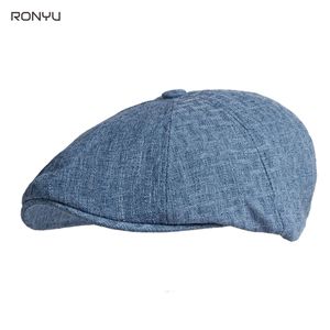 Atmungsaktive Zeitungsjunge Mütze Männer Frauen Gatsby Caps Baker Boy Hut Sommer Leinen Cabbies 8 Panel Hüte Männer Baskenmütze NM28