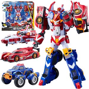 Brinquedos de transformação Robots 3 IN 1 Galaxy Detectives Tobot Transformation Robot to Car Toy Korea Cartoon Brothers Anime Tobot Deformation Car Airplane Toys 230621