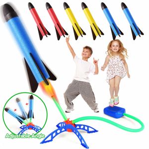 Sport Toys Kid Air Rocket Launcher Foot Pump Outdoor Air Pressed Stomp Soaring Rocket Toy Child Play Set Jump Sport Games Toys for Children 230625