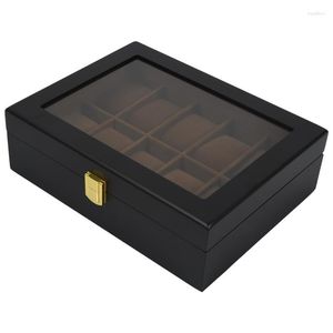 Watch Boxes & Cases 10 Grids Wooden Box Jewelry Display Storage Holder Organizer Case Dispay Deli22