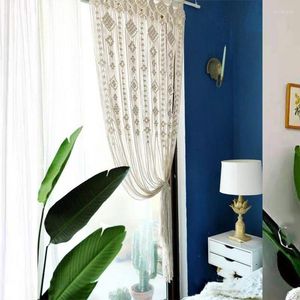 Curtain Boho Macrame Curtains Woven Wall Hangings Window 78.74x33.46in Bohemian Decor For Doorway Closet Wedding