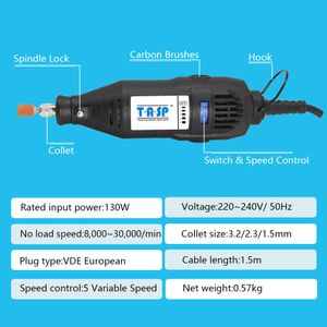 Boormachine 230V 130W Electric Mini Hand Drill Grinder Rotary Tool Bag Kit Dremel Style Borrning Polering Skärningslipningstillbehör