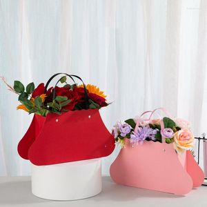 Подарочная упаковка портативная цветочная коробка бумага букет сумки для сумочки свадьба свадьба розовая вечеринка конфеты упаковка