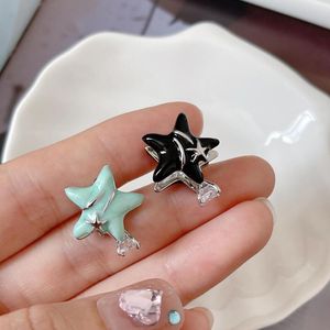 Stud Earrings 2023 Double-sided Pentagram Zircon Ear Clip Fashion Design Korean Sweet Cool Y2k Girls Star Meteor Non-piercing Earring