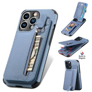 Zipper Cards Wallet Leather Phone Case for iPhone 14 Plus 13 12 Mini 11 Pro Max XS XR 8 7 6 6S SE財布カードホルダーカバー