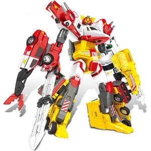 Transformation Toys Robots 4 in 1 Hello Carbot Transformation Robot Toys Action Figures Deformacja Rescue Car/Strażarnia Zabawka dla dzieci Prezent 230621