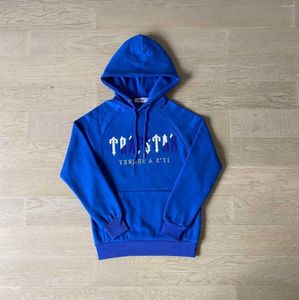 Fatos de treino masculinos Trapstar Man Set Chenille Decoded Hooded Tracksuit Bright Dazzling Blue White trapstar jacke schwarz Design of motion 95ess