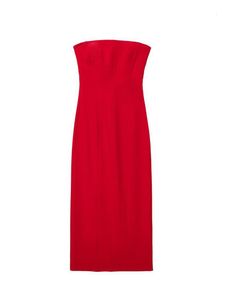 Temel gündelik elbiseler seksi kırmızı korse orta elbiseler kadınlar zarif kolsuz kapalı omuz karışım elbiseler bahar yaz yüksek cadde dış giyim vestidos 230621