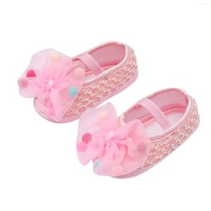 Första vandrare Fashion Chiffon Princess Shoes Baby Girls Soft Summer Bowknot Toddler Born Flats Spädbarn