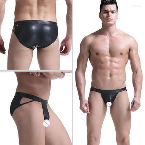 Cuecas masculinas sexy imitação de couro Cuecas cuecas Jockstrap Calcinhas Sissy Gay Pouch Homens eróticos