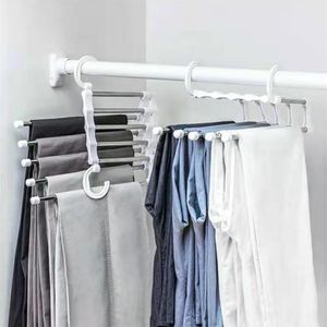 Bath Hangers Folding Clothes Rack Magic Trouser Stainless Steel Tie Hanger Shelves Bedroom Closet Organizer Wardrobe Storage 230625