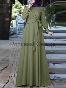 Casual Dresses Zanzea Autumn Solid Muslim Dress Islamic Clothing Woman Long Sleeve Oneck Sundress Elegant Vintage Abaya Turkish Hijab Vestidos X0625