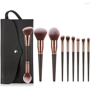 Makeup Brushes 10PCS Champagne Black Color Private Label Sets Natural Soft Bristle Cosmetics Beauty Artist Tool Custom Logo Bulk