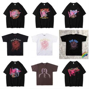 Men T-shirts Pink Young Thug Sp5der 555555 Printed Web Pattern Cotton H2y Style Short Sleeves Top Tees Hip Hop Size S-xl Yg