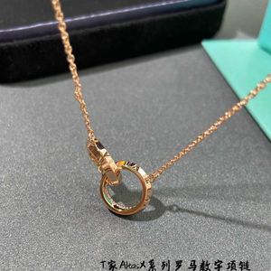 Designer Brand Gold Roman Digital Necklace High Quality CNC Exquisite 18k Rose AtlasX Star Same Style Tiffays Collar Chain