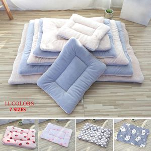 kennels pens Flannel Pet Dog Bed Dog Sleeping Bed Mat Breathable Warm Pet Beds Cushion For Small Medium Large Dogs Cat Pets Accessories 230625