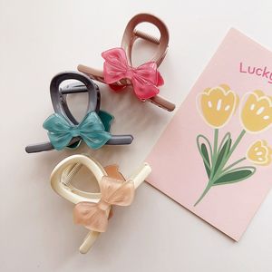 sweet pastoral style double-sided bow for children cute girls acrylic grab clip ponytail clip vertical kids bowknot hair accessories B417