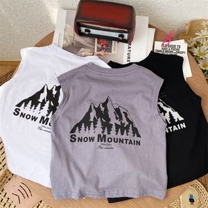 سترة أولاد صغار السترة الصيفية أطفال أعلى TEes Toddler رسالة مطبوعة من Camisole من 1 إلى 10 سنوات ملابس الأطفال على الطراز الكوري 230625