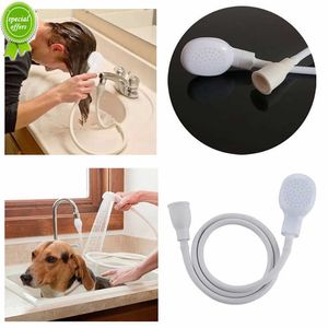 Ny bärbar handhållen stänk dusch husdjur hund katt duschhuvud badkar kran fästning slanghuvud tvätt sprinkler dusch kit badverktyg