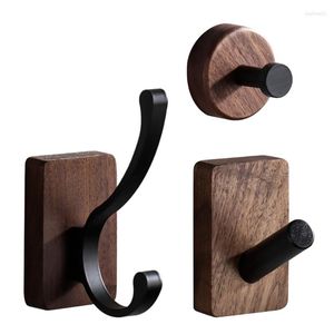 Hooks Wood Coat Heavy Duty Decorativ Hat Hanger för Hanging-Coat Purse T84E