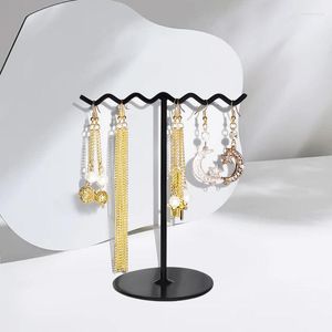 Sacchetti per gioielli Creative Metal Rack Iron Wave Shaped T-Bar Hanging Holder Orecchini Ring Collana Storage Display Organizer Stand