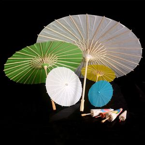 Классические свадебные свадебные зоны белая бумага зонтик китайский мини -ремесленный зонтик 4 Диаметр 20 30 40 60 см.