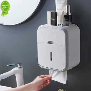 New Punch-free Toilet Paper Holder Box Waterproof Tissue Storage Box Bathroom Rack Wall Mounted Kitchen Bathroom Storage Holder