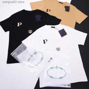 メンズTシャツイタリアTシャツデザイナー女性230GコットンファブリックティーP印刷ファッションラグジュアリーブランドトップバージョン刺繍文字T230625