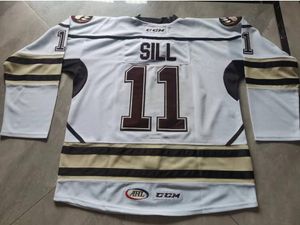 College Hockey Wears Physical photos Hershey Bears 11 ZACH SILL WHITE BROWN Men Youth Women Vintage High School Size S-5XL or any name and number jersey