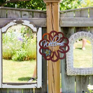 Decorative Flowers Outdoor Wreath Arts Yard Metal Crafts Hangs Hanging Stain Glass Stained Window Hangings Birds