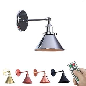 Wall Lamp 1PCS 100 Lumens Battery Run Wireless Sconce Fixture Remote Control Retro Metal For Industrial (Battery Not Included)