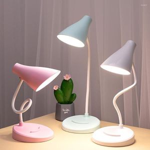 Table Lamps Rechargeable LED Desk Lamp 3 Colors Lighting Touch Switch Eye Protected Flexible Reading Light For Bedroom Bedside Night Lights