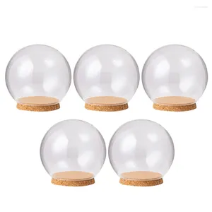 Decorative Flowers 5 Pcs Clear Vase Delicate Glass Cover Protector Ornament Dustproof Small Exquisite Adornment Dome Immortal Child