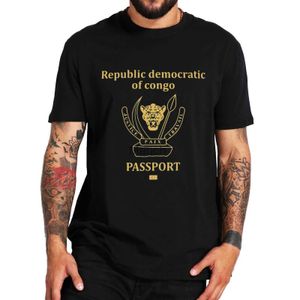 Camisetas Masculinas DRC Passport Congo T Shirt Congo Lovers TShirt 100 Cotton Casual Tee Shirts J230625