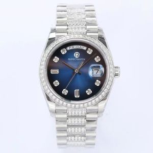 Designer Men's Automatic Watch, Diamond Dual Calendar Display 316 Stainless Steel Sapphire Glass Business Style