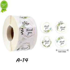 500 uds/rollo de pegatinas de agradecimiento álbum de recortes Floral redondo para etiquetas de sello de paquete pegatina personalizada decoración pegatina de boda