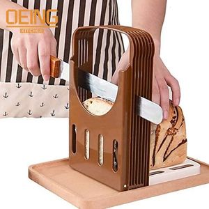 Altro Bakeware Toast Bread Slicer Stand Plastica Bakeware Slicing Tool Loaf Cutter Rack Guida di taglio pieghevole Gadget da cucina per la casa 230625