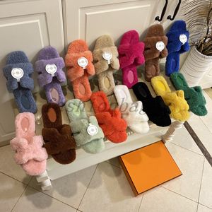 Designer Mulheres chinelas de lã Skinper Sandália quente plataforma clássica Slipper Winter Furry Slides planos size 35-42
