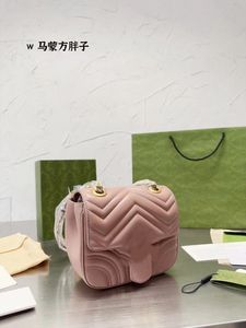 Luxury High Quality Fashion bag Macaron Mini Mamun Wave Pattern Shoulder Bag Horse Shoulder Messenger Chain Fanny Pack Women's small square bag18cm