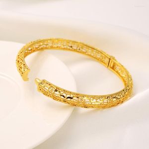 Браслет брак браслет женский шарм 24k золотой украшение Dubai Pure Kids Cuff Flower Bab