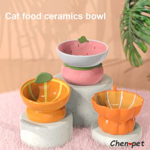 Cat Bowls Feeders Cute Fruit Shape Cat Bowl High Quality Ceramics Cat Bowl Pet Supplies Cat Food and Water Feeder Cat Accessories Pets 230625