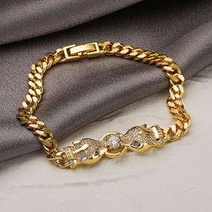 Chain BUY Fashion Gold Color Copper Wedding Jewelry AAA CZ Zircon Leopard Charm Bracelets For Women 230621