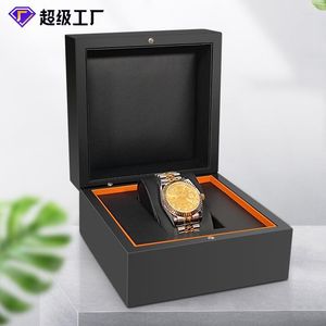 Watch Boxes & Cases Luxury Customize Brand Automatic Gift Black Box Wristwatch Display Accessories Jewelry Storage Organizer Wood Case Deli2