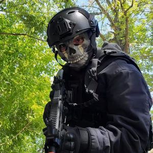 Máscaras de festa Máscara fantasma MWII COD Cosplay Airsoft Tactical Ghost Ator Máscara de tecido látex para adulto 230625