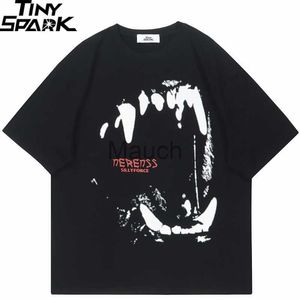 T-shirt da uomo Uomo Streetwear Tshirt Monster Tusk Tee Graphic Vintage stampato TShirt Cotton 2023 Harajuku T Shirt Summer Hip Hop Tops Tees J230625